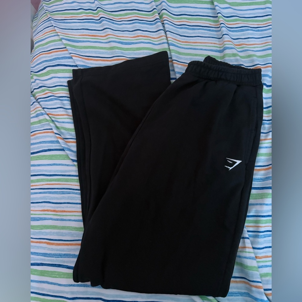 Gymshark Black Joggers with White Logo